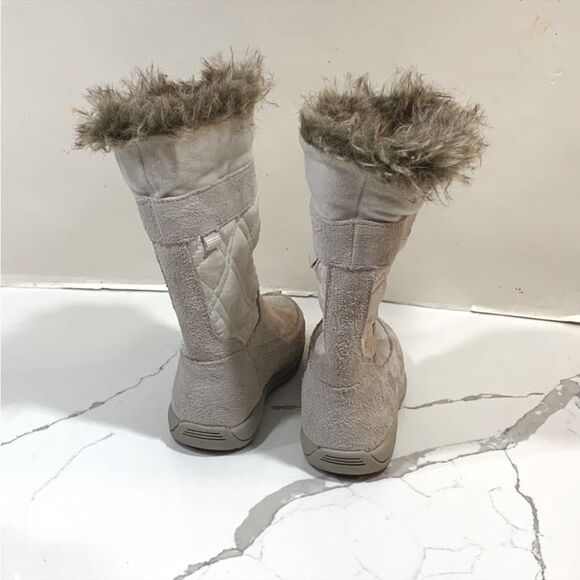 Timberland | Leather Faux Fur Girls White GV Cream Toddler Boots Size 7 - Picture 3 of 9